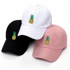 Cool Hombre Mujer Black Baseball Cap Pineapples Hat HipHop Adjustable Bboy Cap Q  eb-56478426
